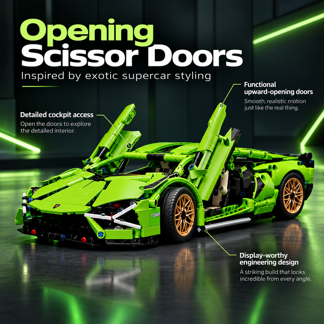 Racing Supercar Building Blocks 1280 Pieces Remote Control Kit