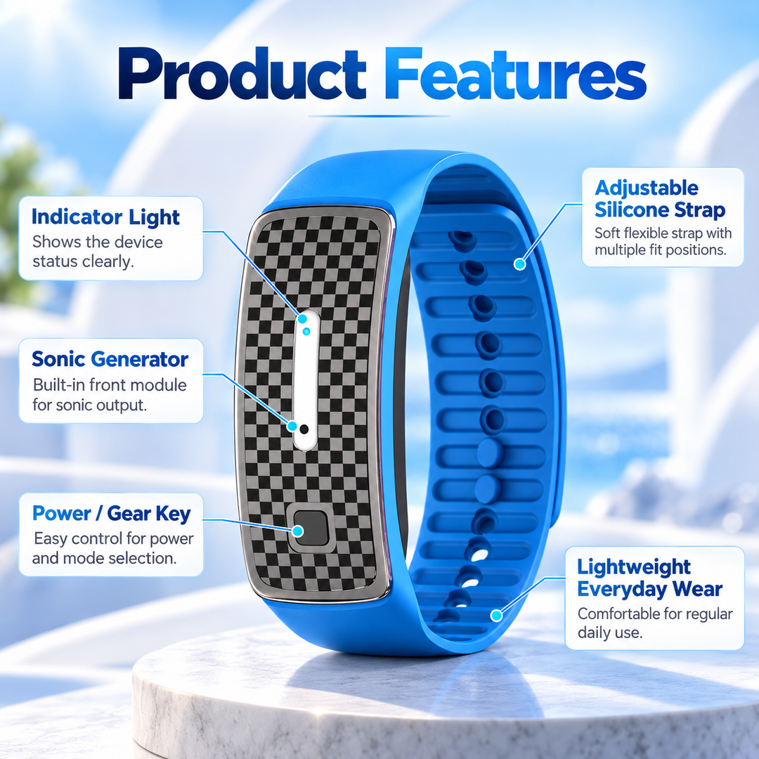 Ultrasonic Mosquito Repellent Bracelet USB Rechargeable Band