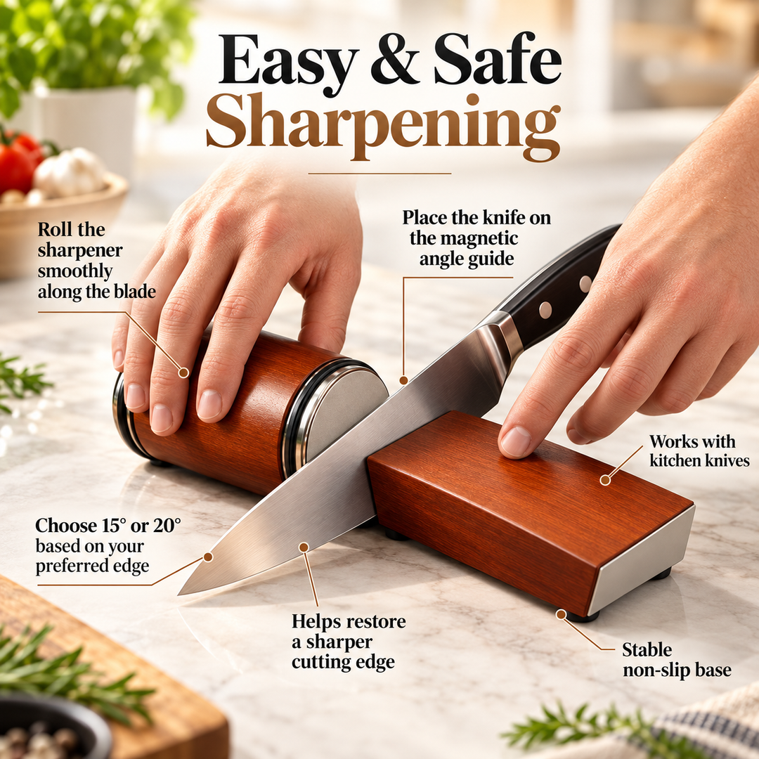 Rolling Knife Sharpener Diamond Disc 400 1000 Grit Kitchen Sharpening