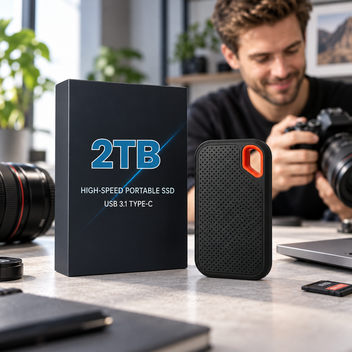 Portable External SSD Hard Drive for Photos Videos PC and Phone
