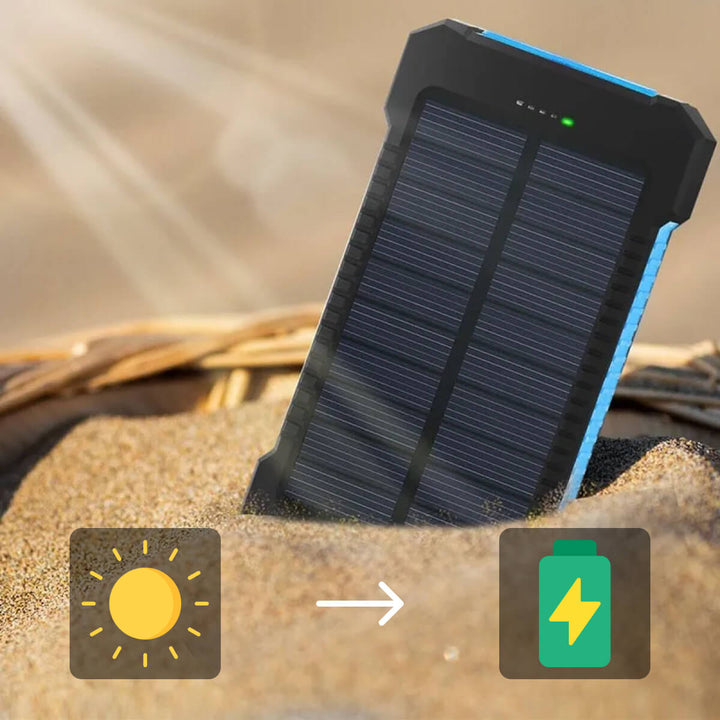 20000mAh Solar Power Bank Portable Waterproof Charger Battery Pack