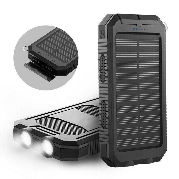 20000mAh Solar Power Bank Portable Waterproof Charger Battery Pack