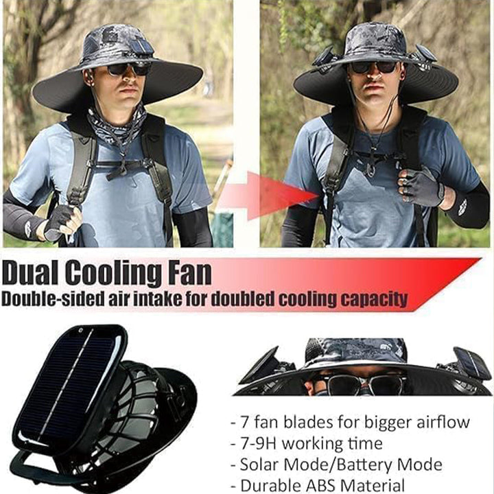 Solar Powered Fan Hat Outdoor Sun Protection Fishing Hat