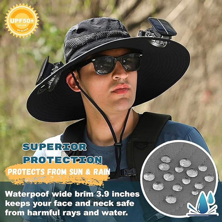 Solar Powered Fan Hat Outdoor Sun Protection Fishing Hat