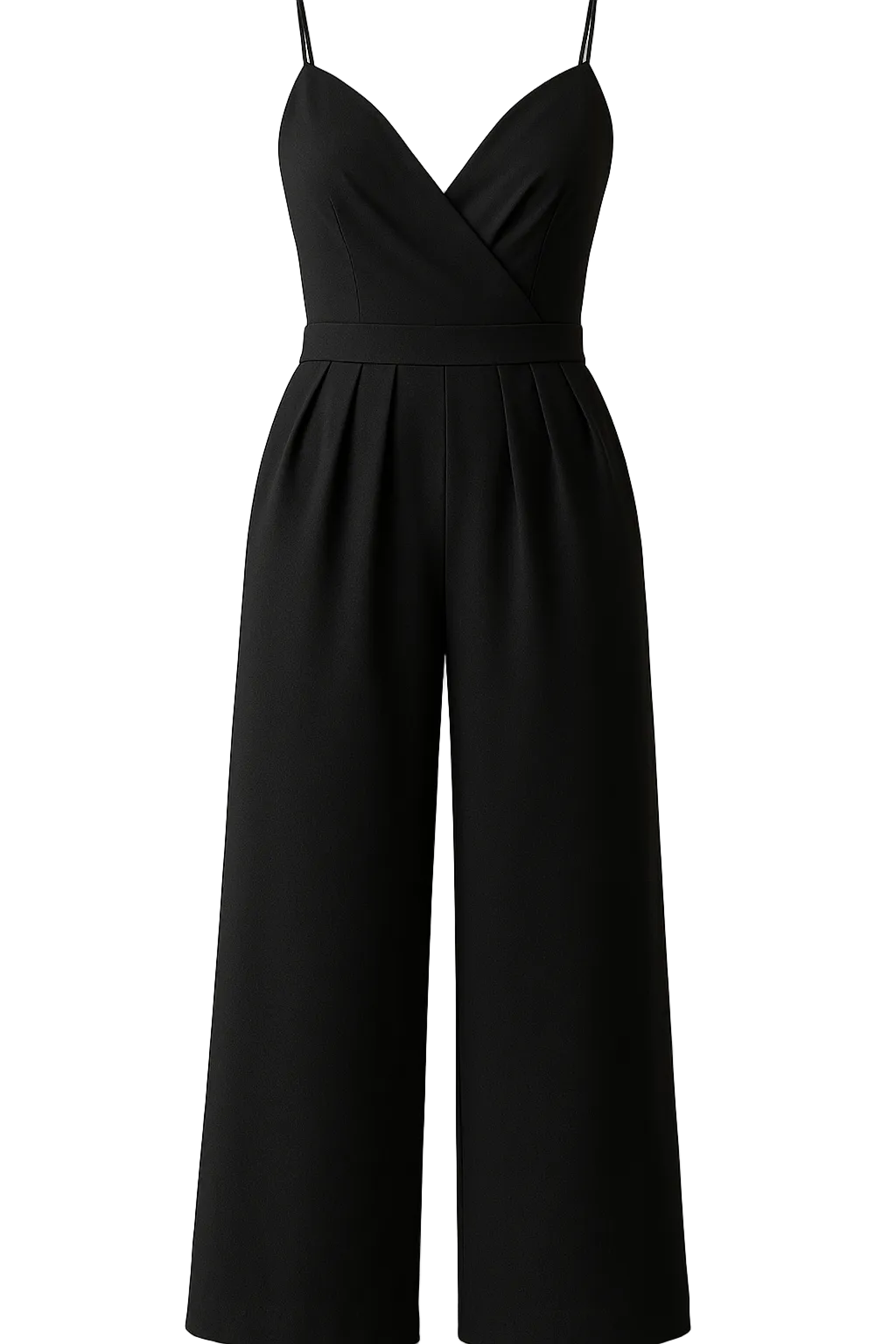 Jumpsuit with Thin Straps and Wide-Leg Trousers