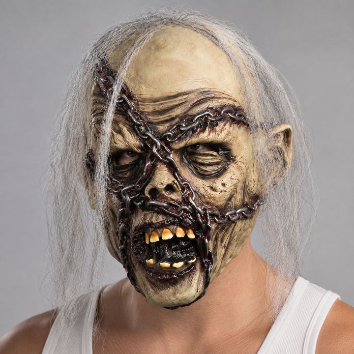 Chain Face Zombie Latex Mask Halloween Horror Scary