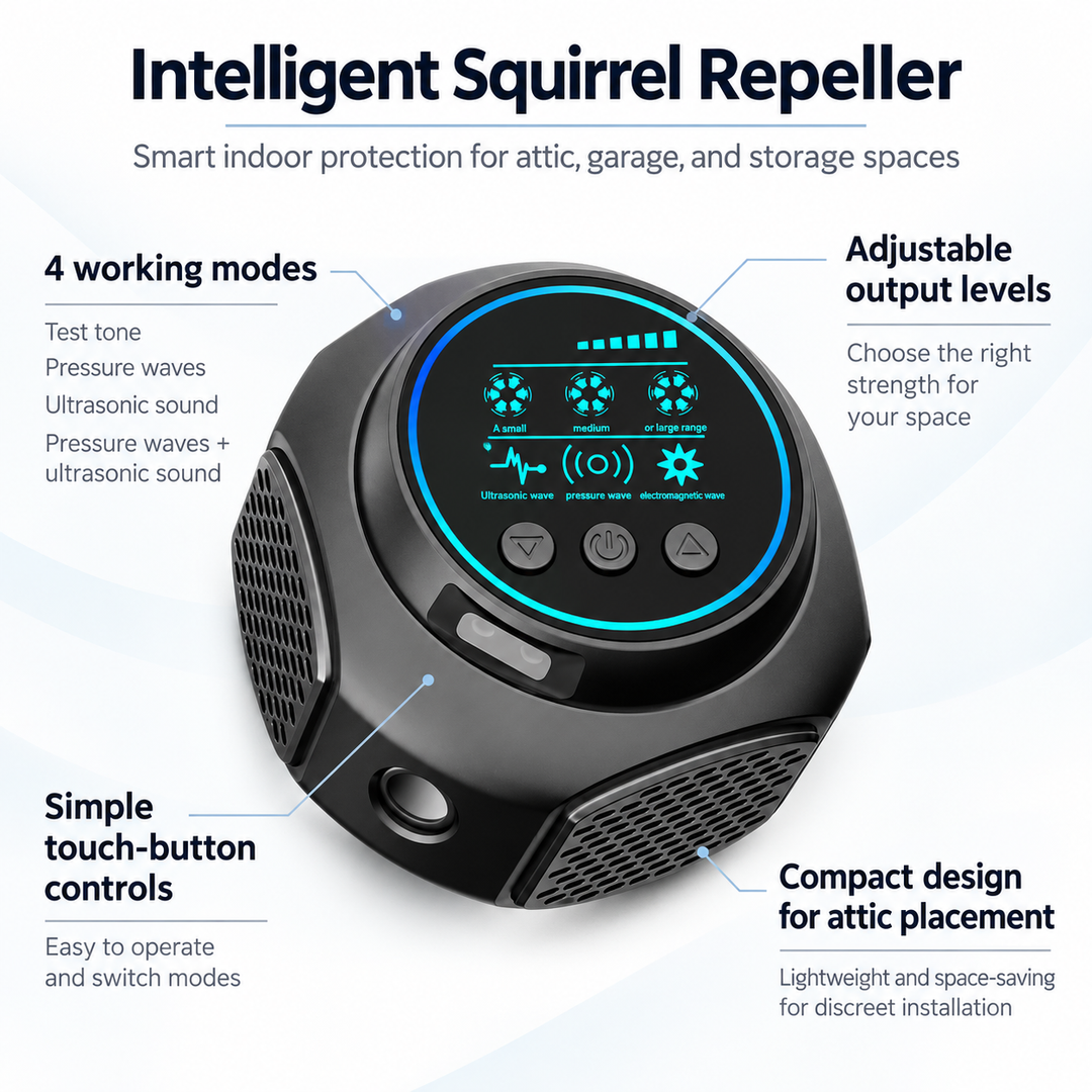 Ultrasonic Squirrel Repeller Indoor Plug In Rodent and Pest Deterrent