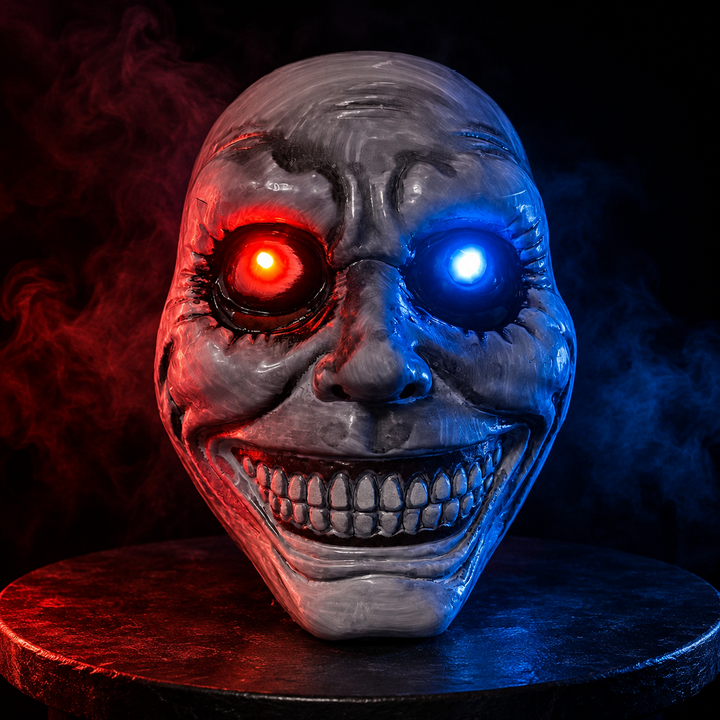 Glowing Skull Mask LED Eyes Halloween Scary Light Up