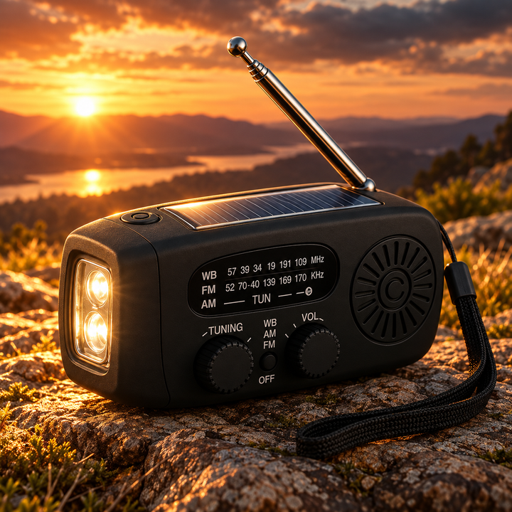 Portable Wind Up Emergency Radio AM FM Solar with Power Bank