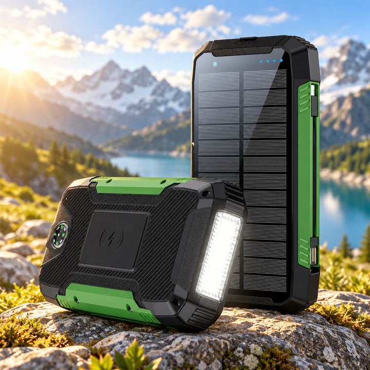 30000mAh Solar Power Bank Wireless Waterproof Portable Charger