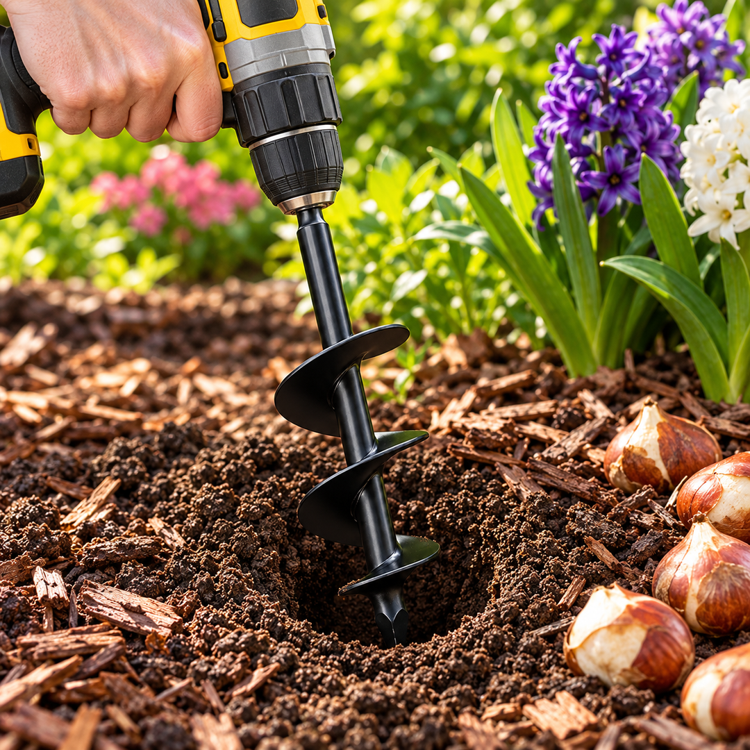 Garden Auger Drill Bit 3 Inch Spiral Bit for Planting Bulbs
