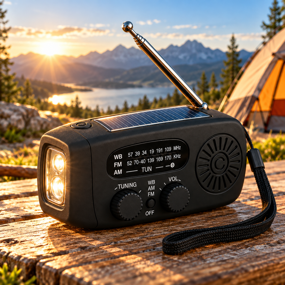 Portable Wind Up Emergency Radio AM FM Solar with Power Bank