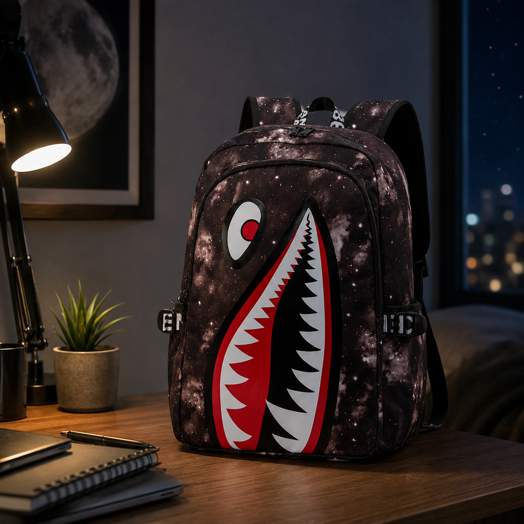 Shark Mouth Backpack for Boys Large Capacity Lightweight Primary School Bag