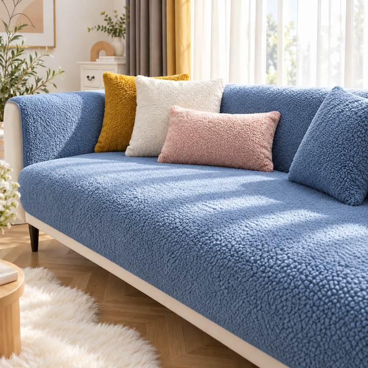 Waterproof Sofa Cover Sherpa Fleece Couch Protector Washable