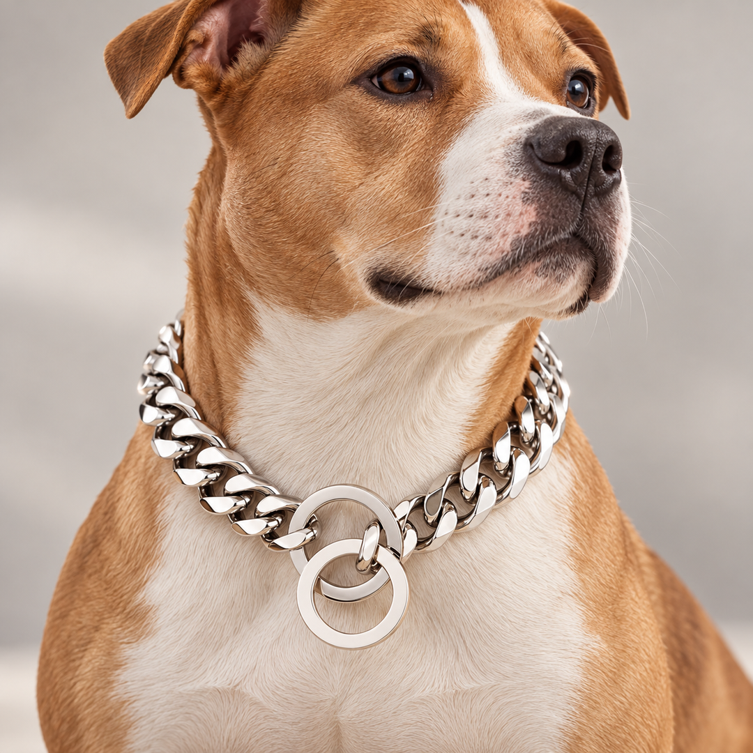 Hip Hop Cuban Chain Dog Collar 15mm Stainless Steel Pet Collar