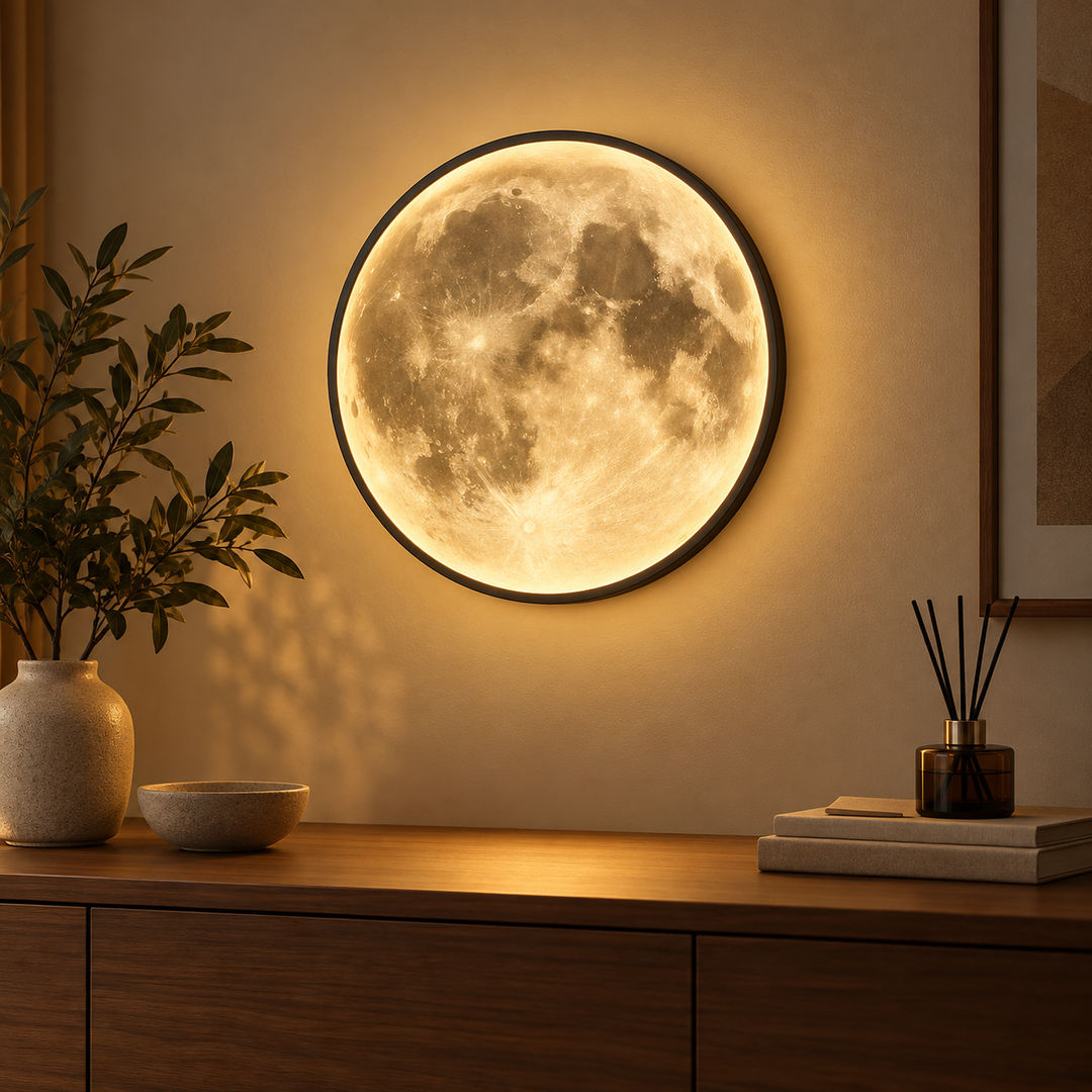 LED Moon Lamp 3D Printed Night Light Adjustable Brightness