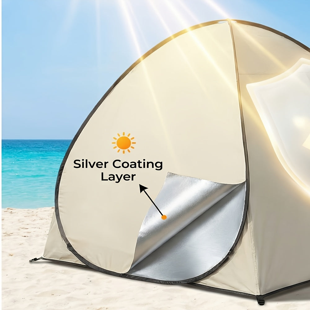 Beach Canopy Tent with Zipper Closure Portable Outdoor Sun Shade Shelter