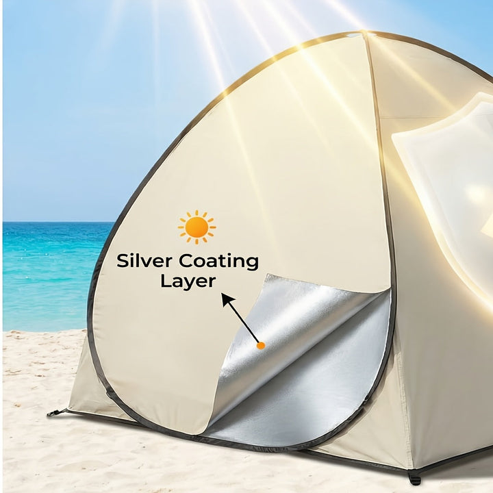Beach Canopy Tent with Zipper Closure Portable Outdoor Sun Shade Shelter