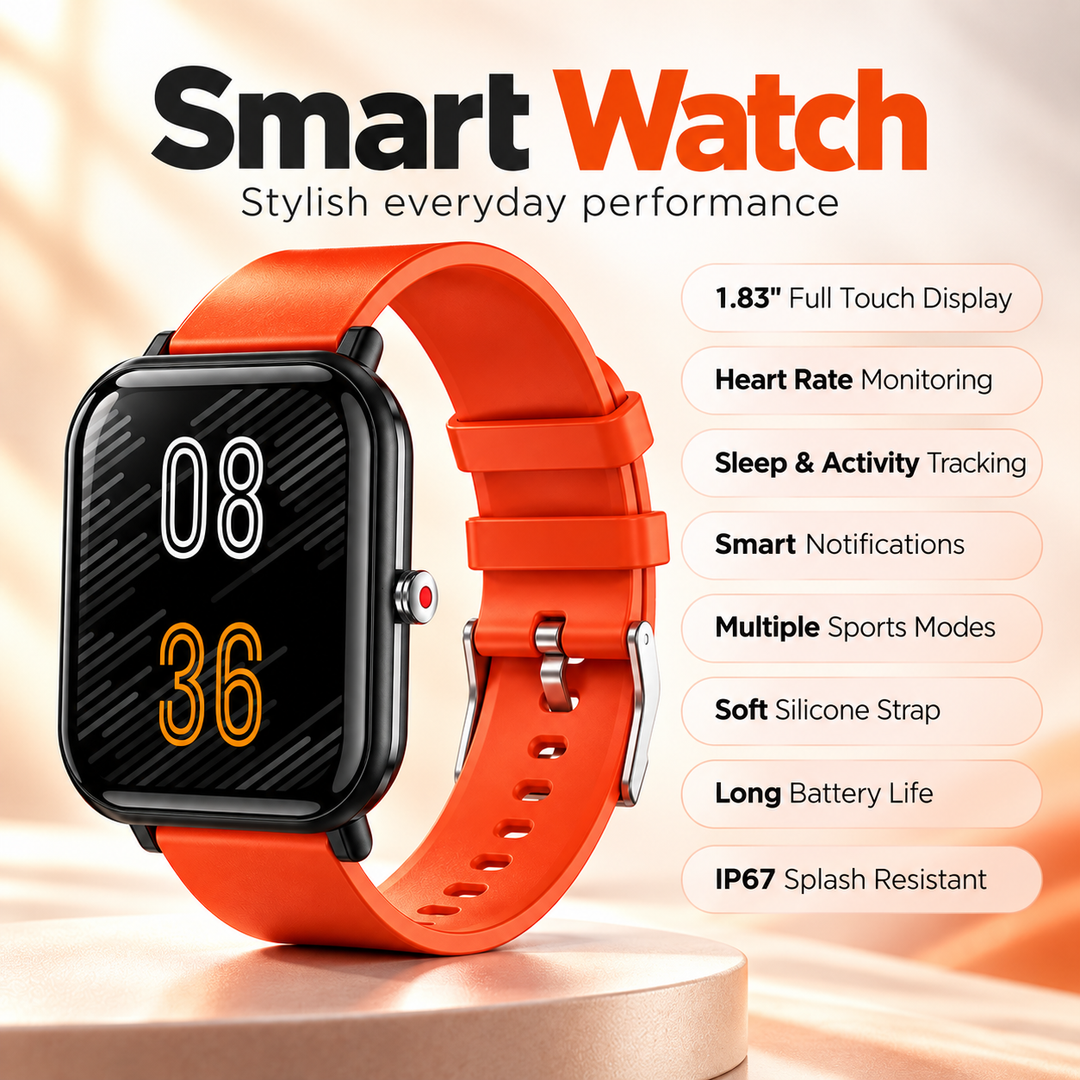 Waterproof Fitness Smart Watch Heart Rate Activity and Sleep Tracker