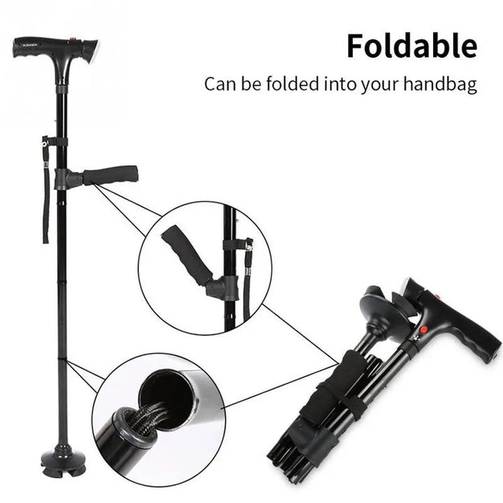 Adjustable Folding Walking Cane Mobility Aid Stick