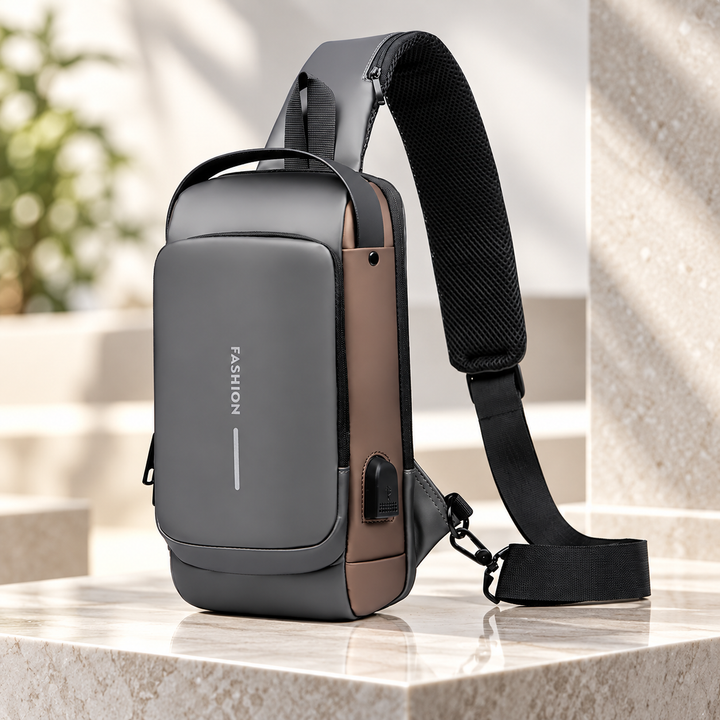 Mens Anti Theft Crossbody Chest Bag with USB Charging Port Sling Bag