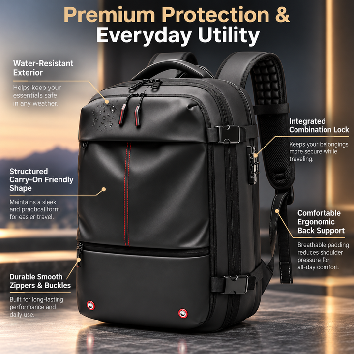 Vacuum Compression Travel Backpack Space Saving Carry Bag