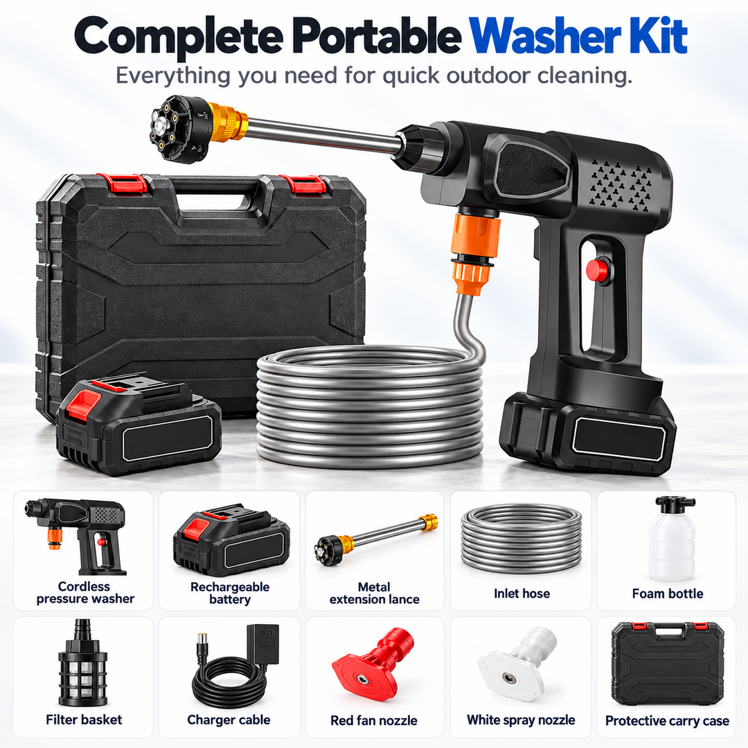 Cordless Pressure Washer Portable Power Cleaner 6 Spray Modes 300W