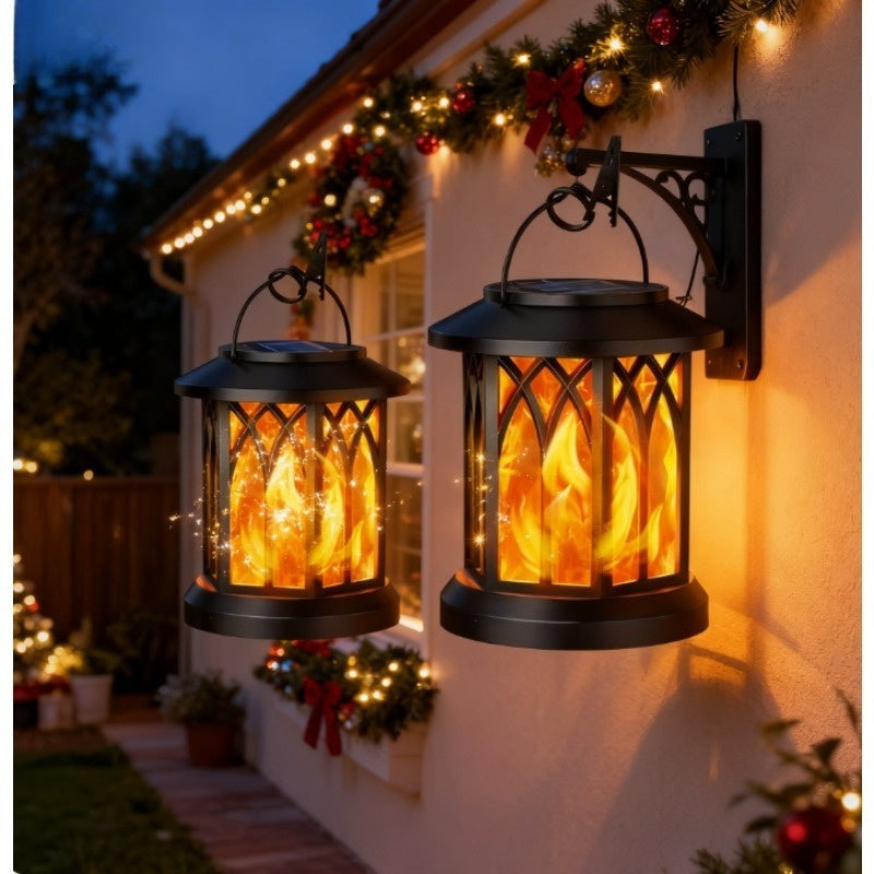 Solar Hanging Flame Lantern Outdoor Waterproof IPX5 Solar Light