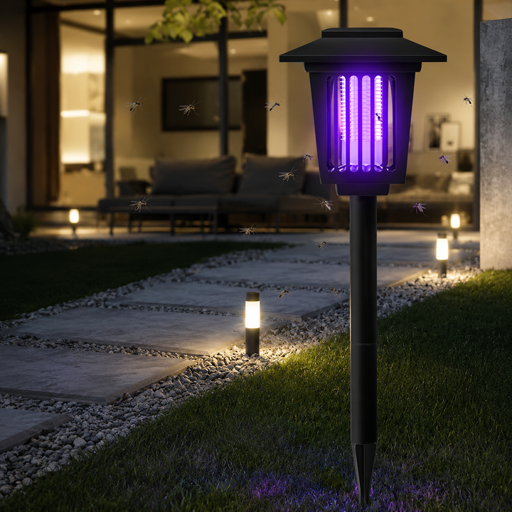 Solar Bug Zapper Outdoor Mosquito Killer LED Lighting