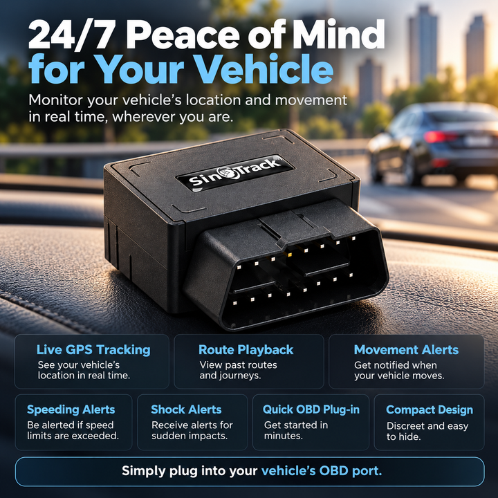 Car Tracker No Subscription OBD2 GPS Plug and Play Real Time