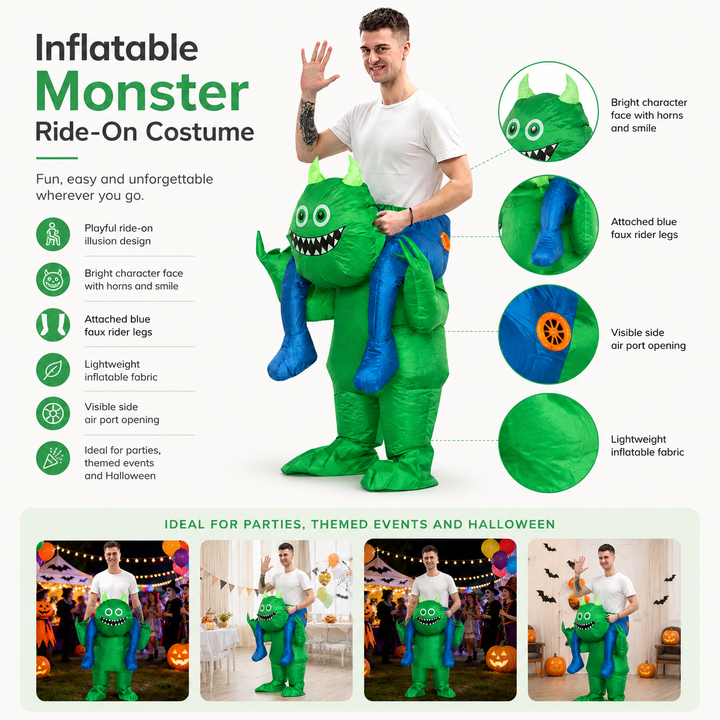 Inflatable Monster Ride-On Costume Adults Halloween Funny