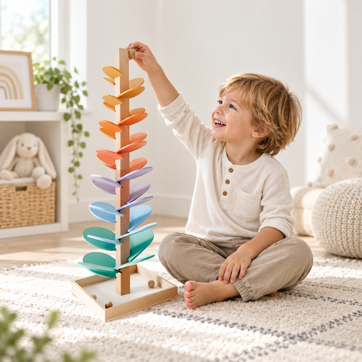 Wooden Marble Run Colourful Educational Toy for Kids
