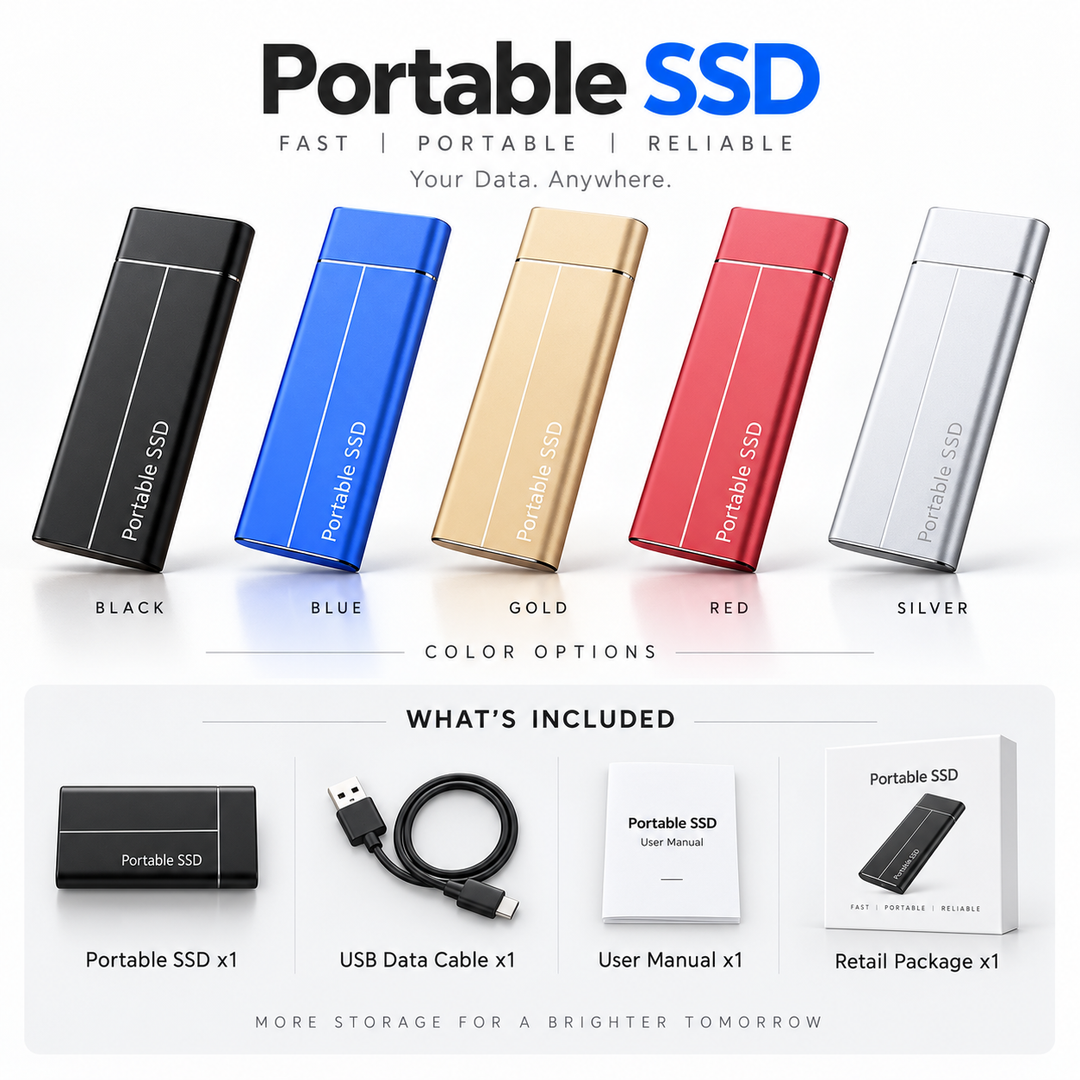 Portable SSD 5TB External Drive High Speed USB-C Storage