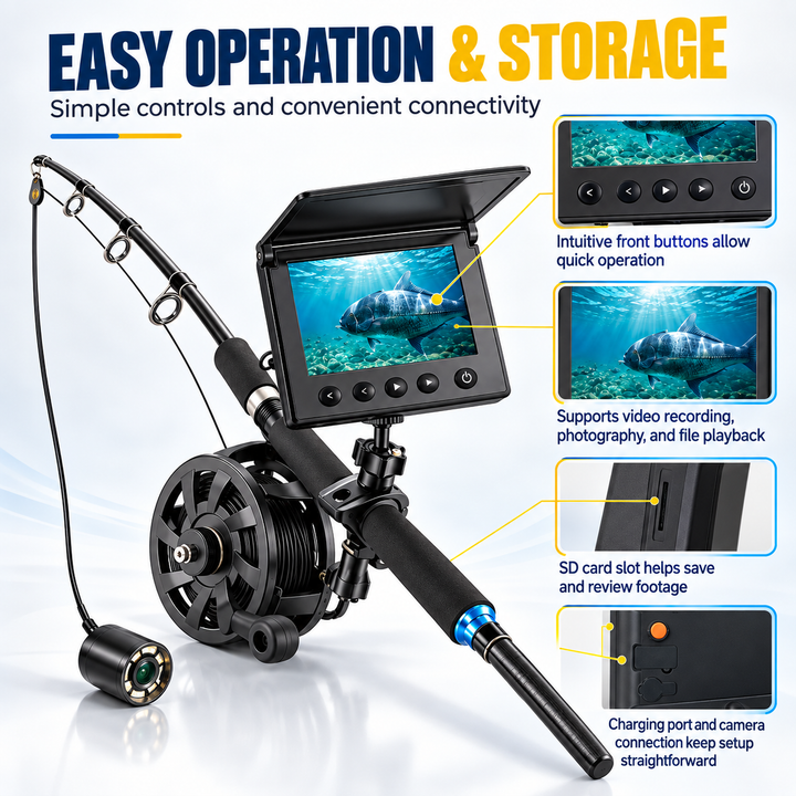 Underwater Fishing Camera HD Video Fish Finder for Ice Sea Lake