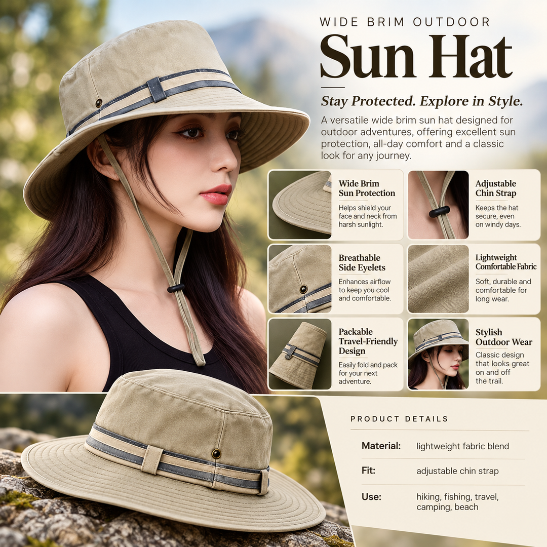 Womens UPF 50 Sun Hat Wide Brim Packable UV Protection Beach Hat