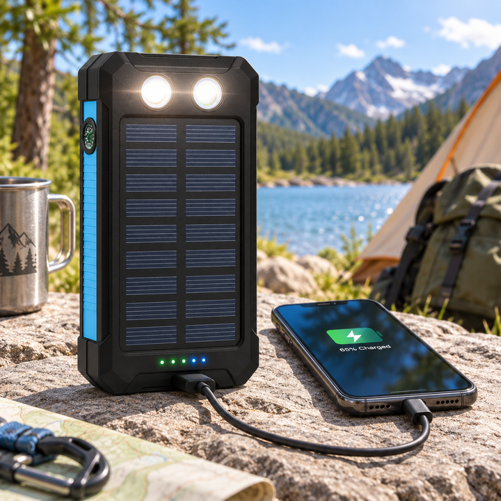 Solar Power Bank Waterproof High Capacity Portable Charger