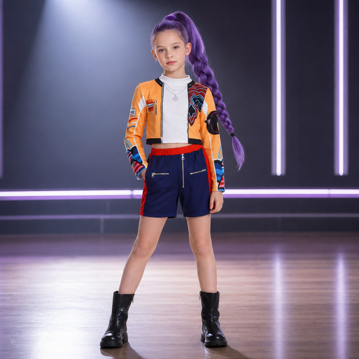 Girls Sparkle Star Print Performance Costume Set Halloween