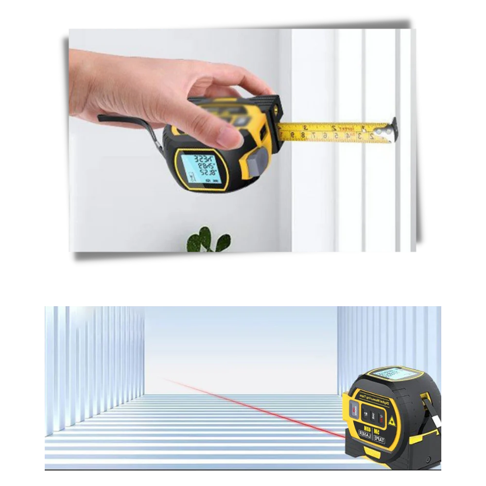 Laser Distance Tape Measure 3-in-1 Volume Area Measurement 40 Meter