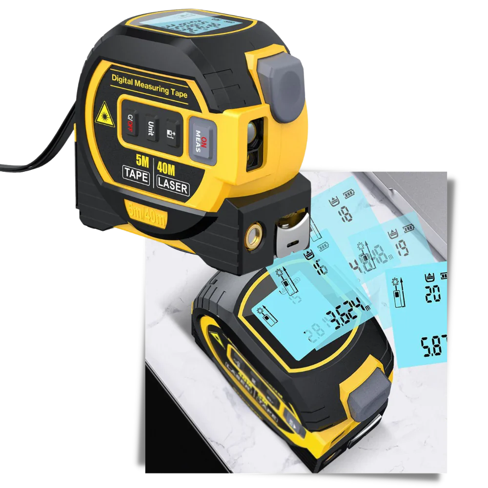 Laser Distance Tape Measure 3-in-1 Volume Area Measurement 40 Meter