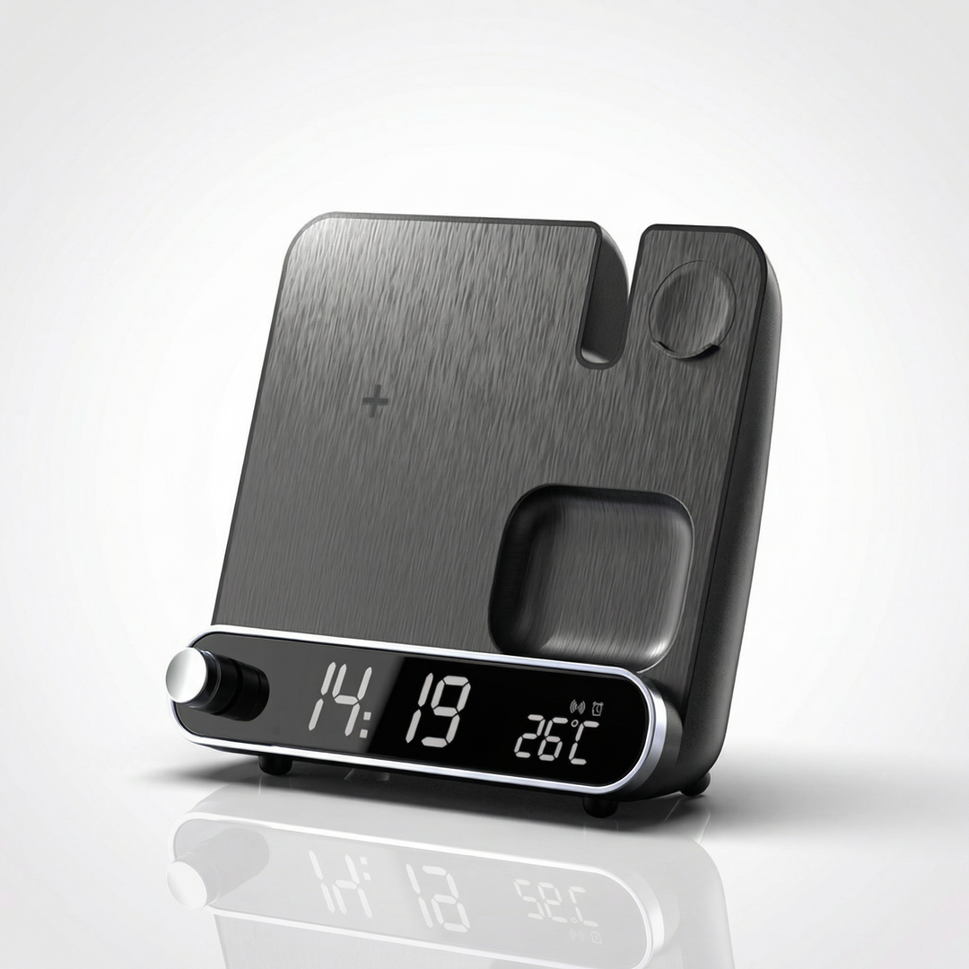 3 in 1 Wireless Charging Stand with Alarm Clock for iPhone