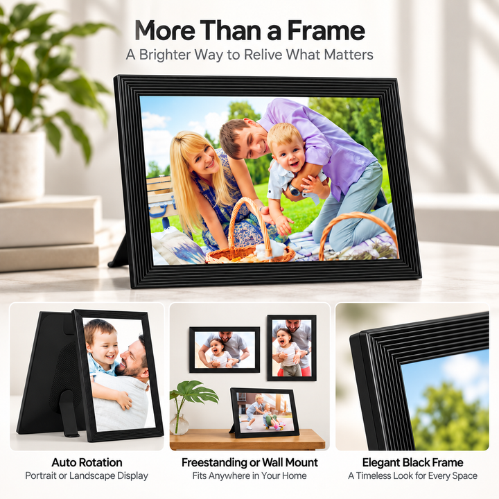 Digital Photo Frame WiFi Electronic Picture Frame with HD Display