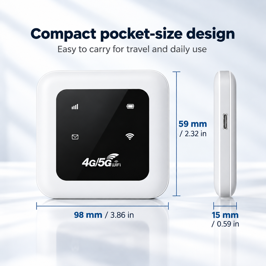 Portable WiFi Router for Travel 4G 5G Mobile Hotspot Dongle