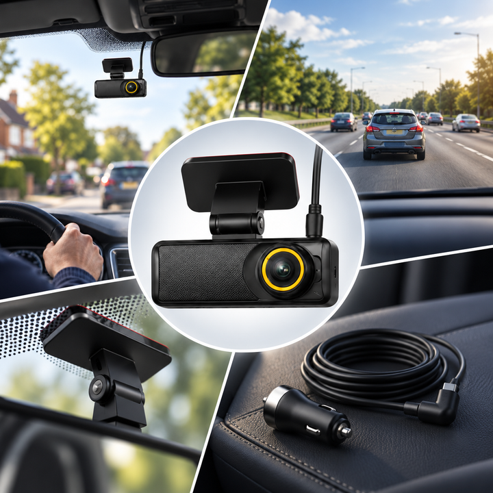 Wireless Dash Cam and Hands-Free Phone Kit for Cars