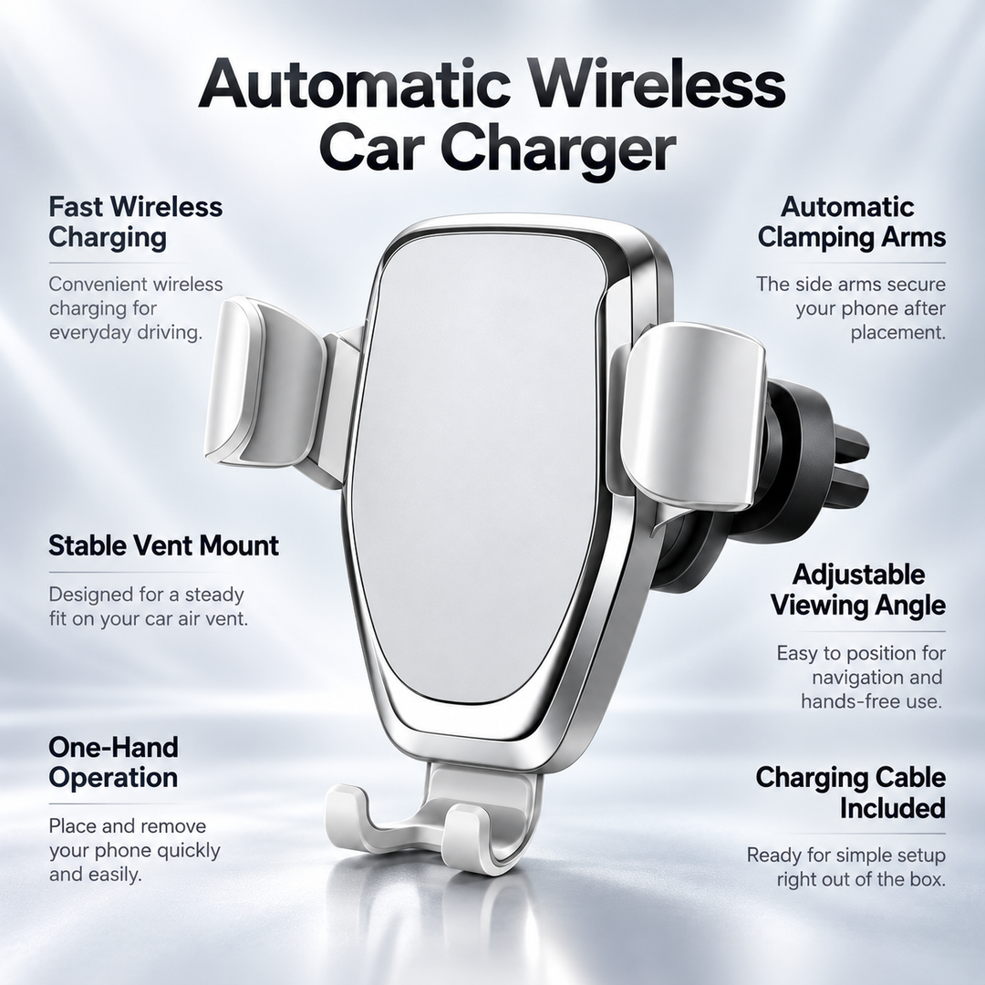 Wireless Car Charger Phone Mount Fast Charging Holder Smartphone