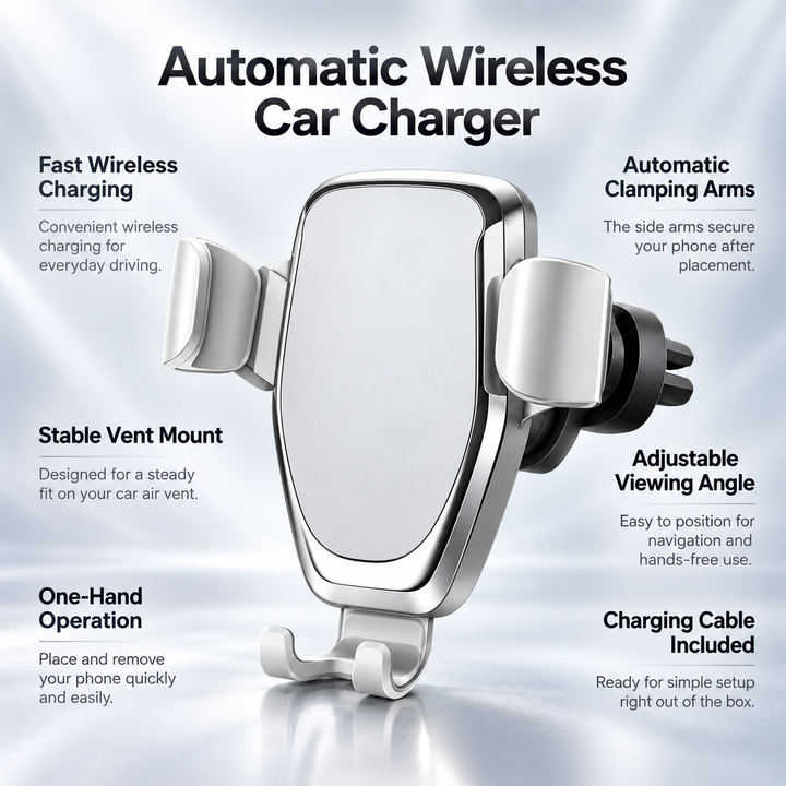 Wireless Car Charger Phone Mount Fast Charging Holder Smartphone