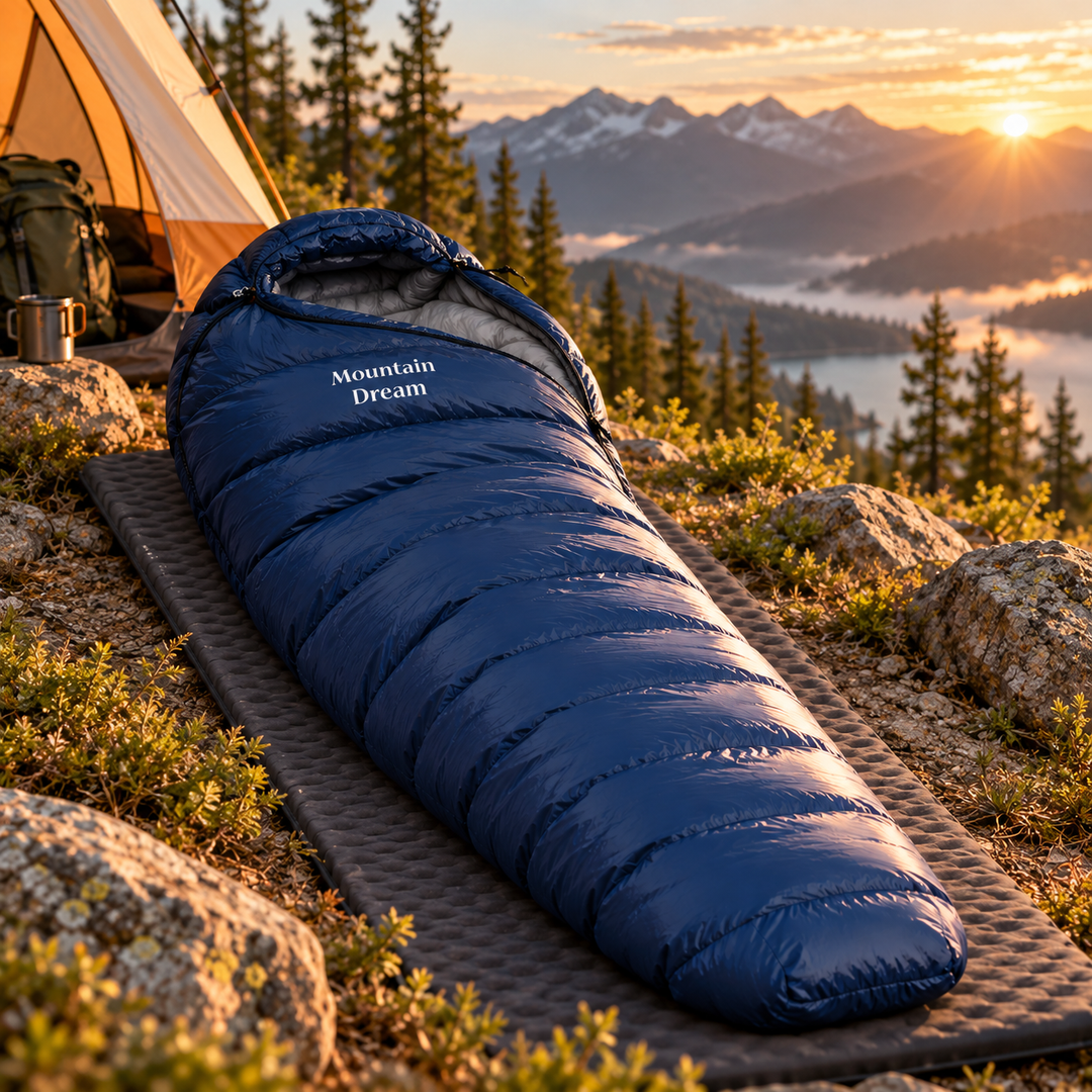 Winter Sleeping Bag Down Insulated for Cold Camping