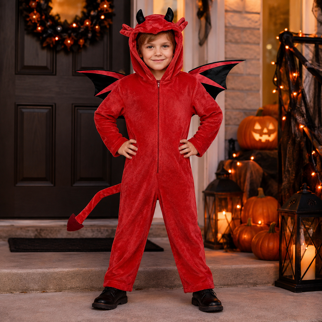Kids Devil and Bat Costume Set Halloween Boys Girls