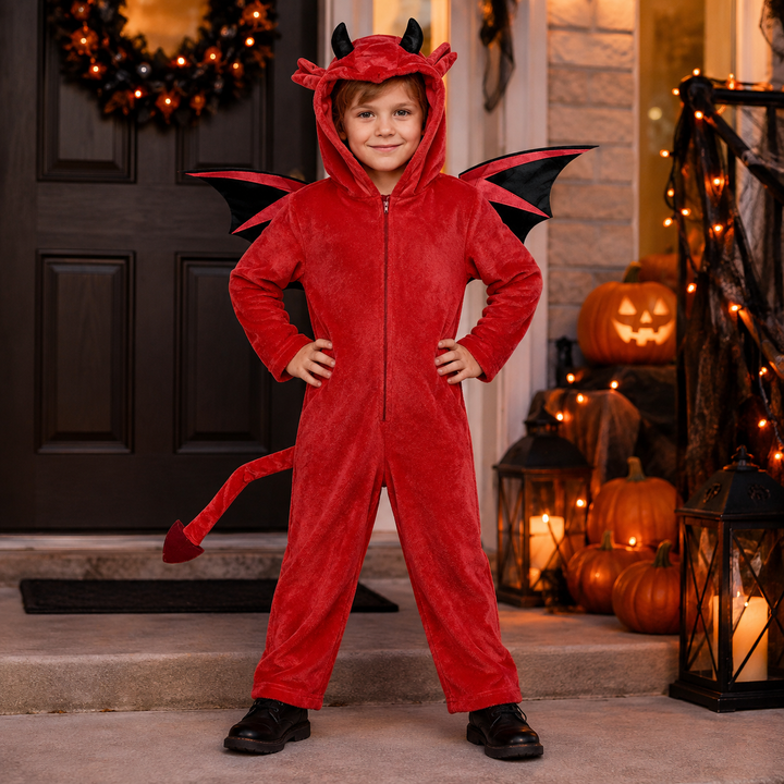 Kids Devil and Bat Costume Set Halloween Boys Girls