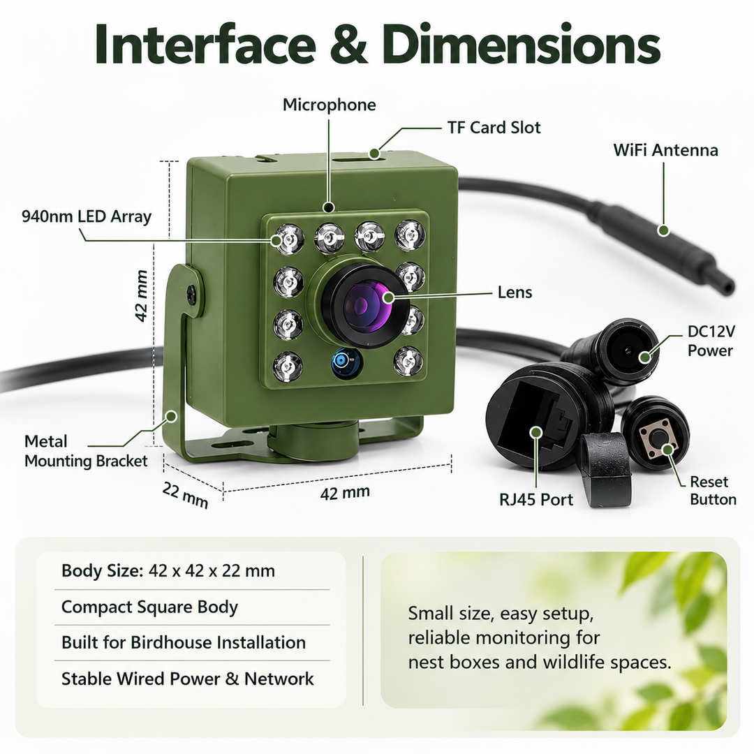Bird Box Camera WiFi Waterproof Outdoor Wildlife Nest Camera