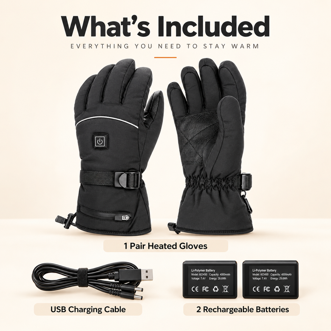 Rechargeable Heated Gloves for Winter Outdoor Warmth